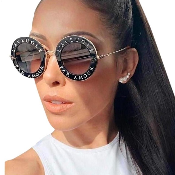 Gucci GG0113S 001 Sunglasses L’AVEUGLE PAR AMOUR Round-frame metal sunglasses - Picture 2 of 2